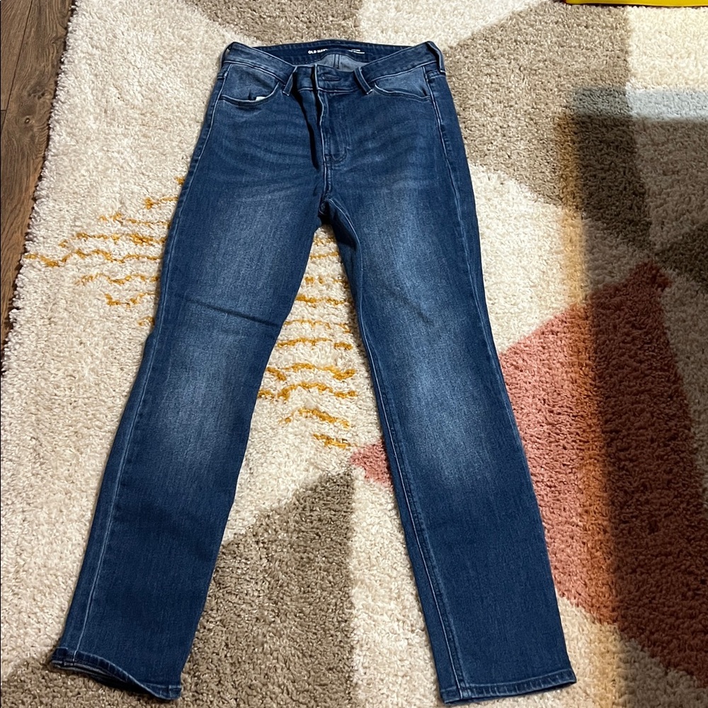 Old Navy High-Rise Wow Straight Jeans - Dark Blue